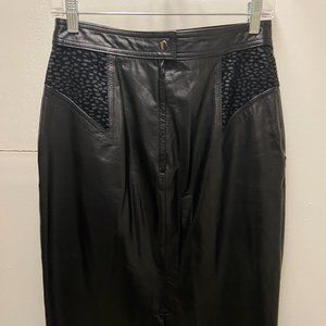 Vintage Leather Skirt by Bermans